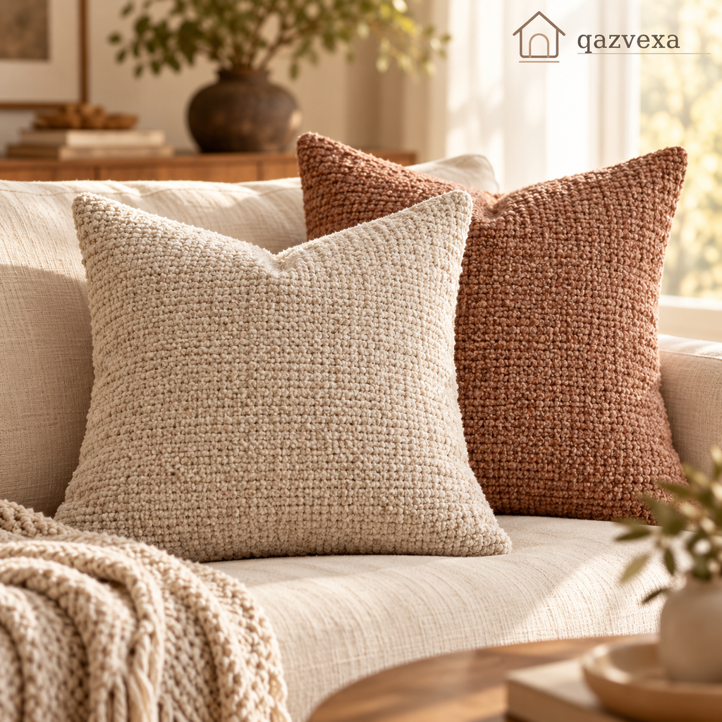 Textured Neutral Throw Pillows