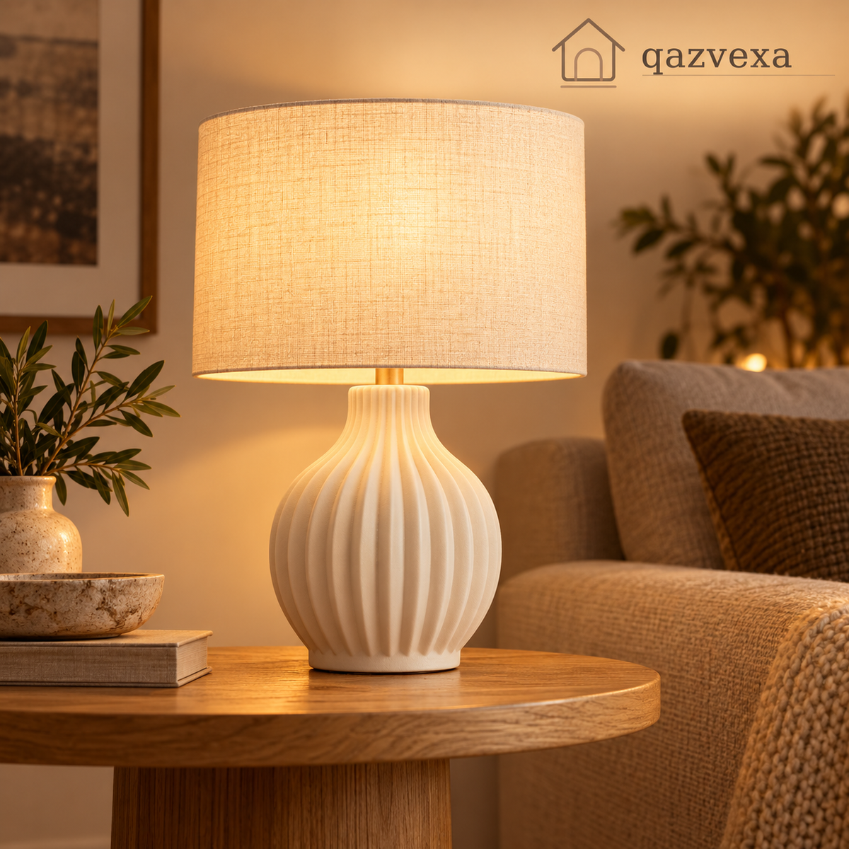 Sculpted Ivory Table Lamp