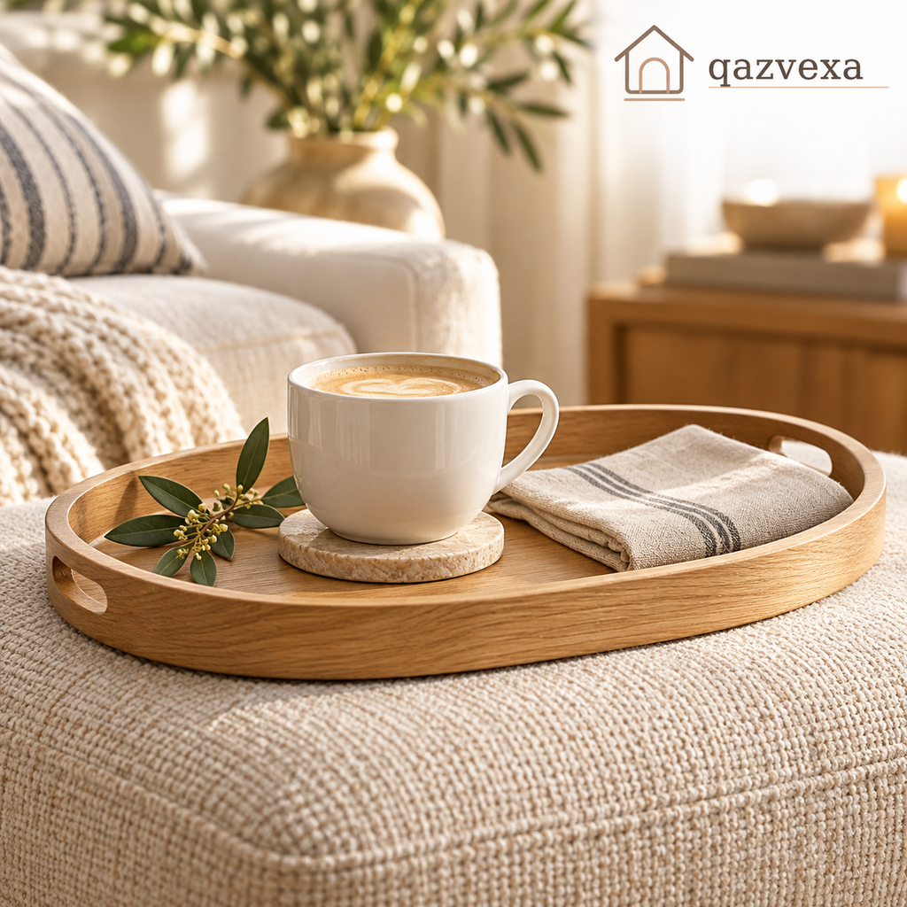 Oval Wood-Grain Serving Tray