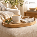 Oval Wood-Grain Serving Tray