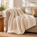 Ivory Chunky Knit Throw