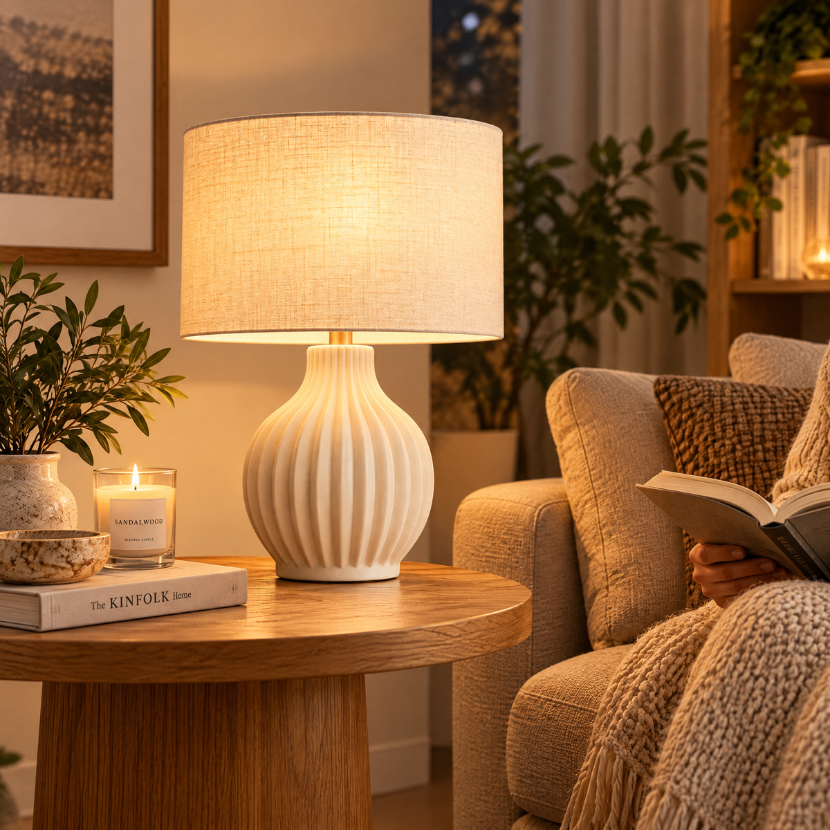 Sculpted Ivory Table Lamp