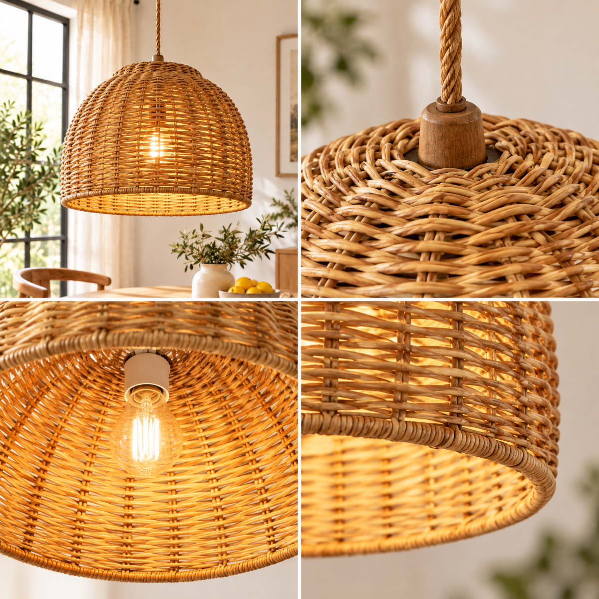 Woven Dome Pendant Light
