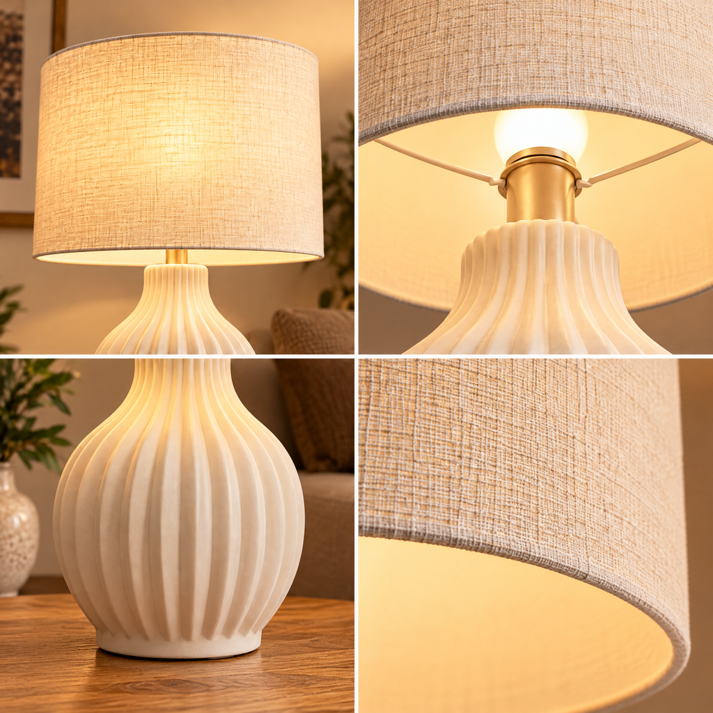 Sculpted Ivory Table Lamp