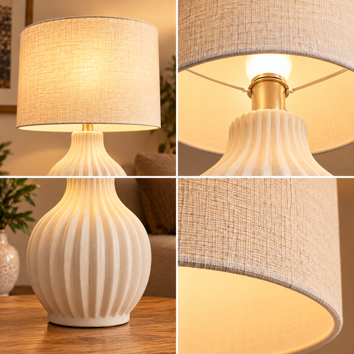 Sculpted Ivory Table Lamp