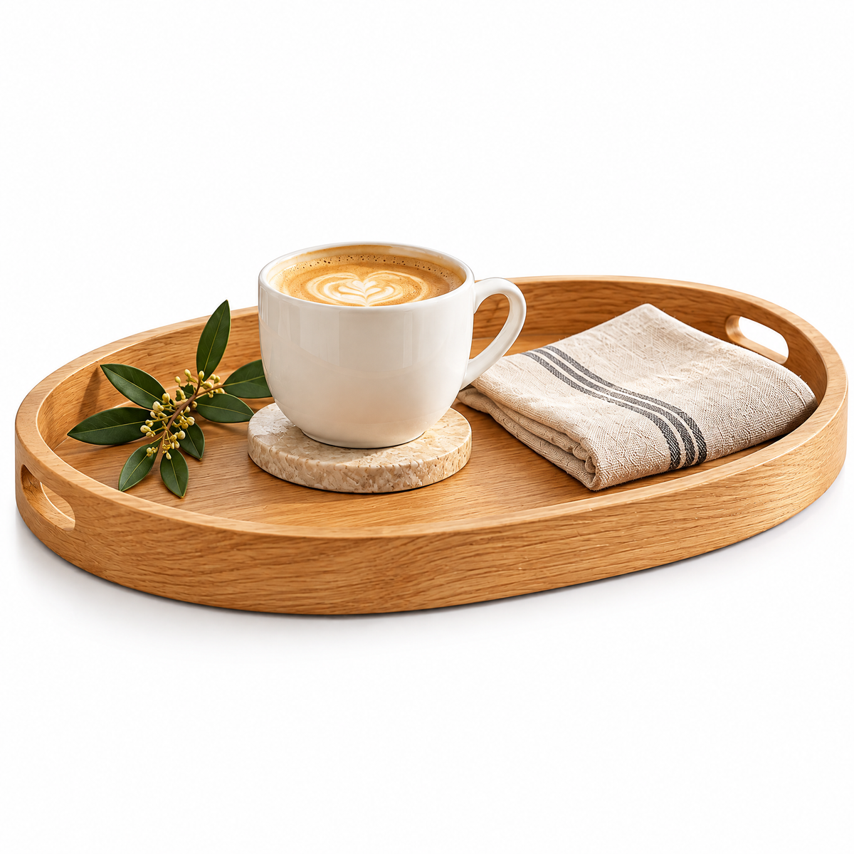 Oval Wood-Grain Serving Tray