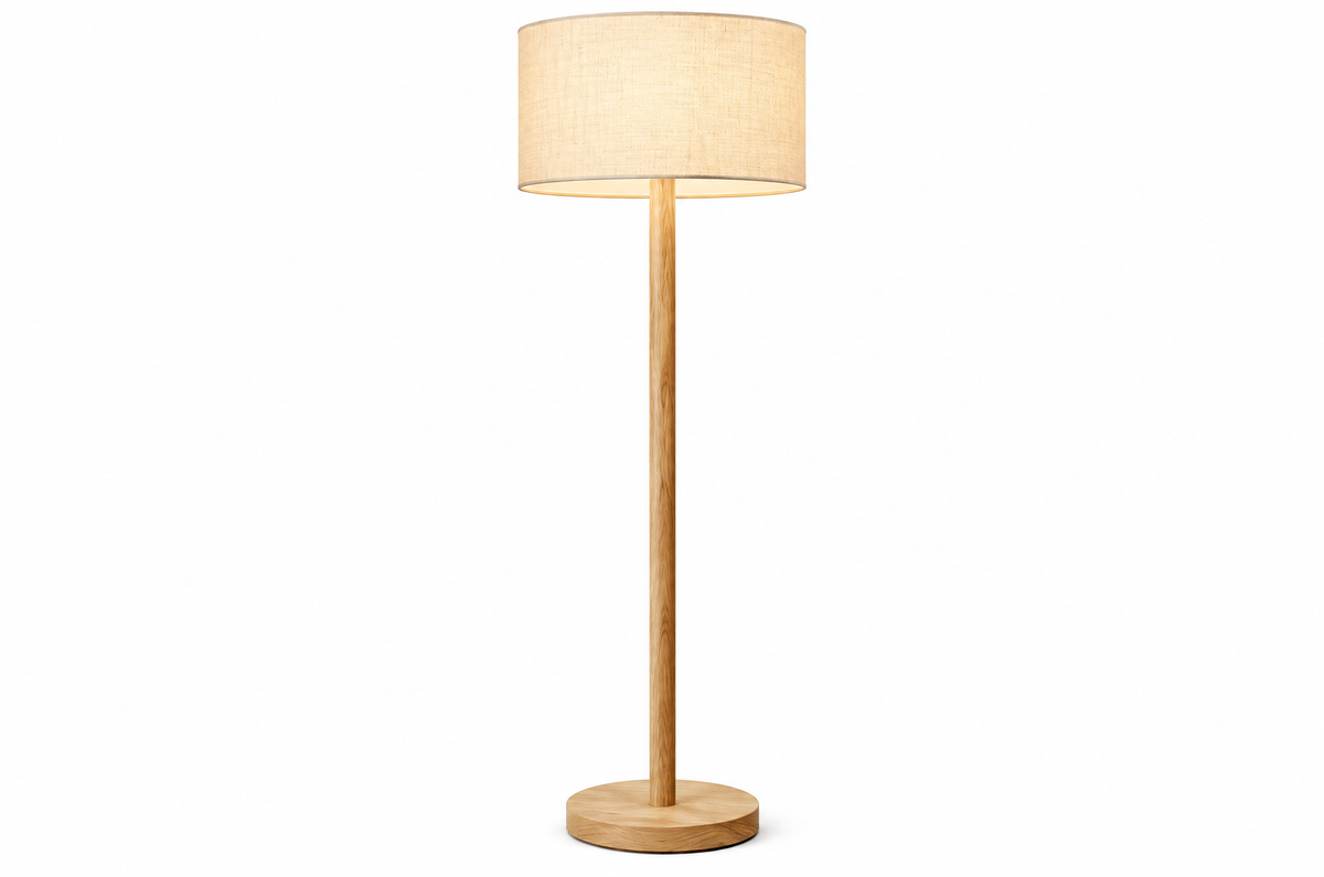 Wood-Tone Floor Lamp