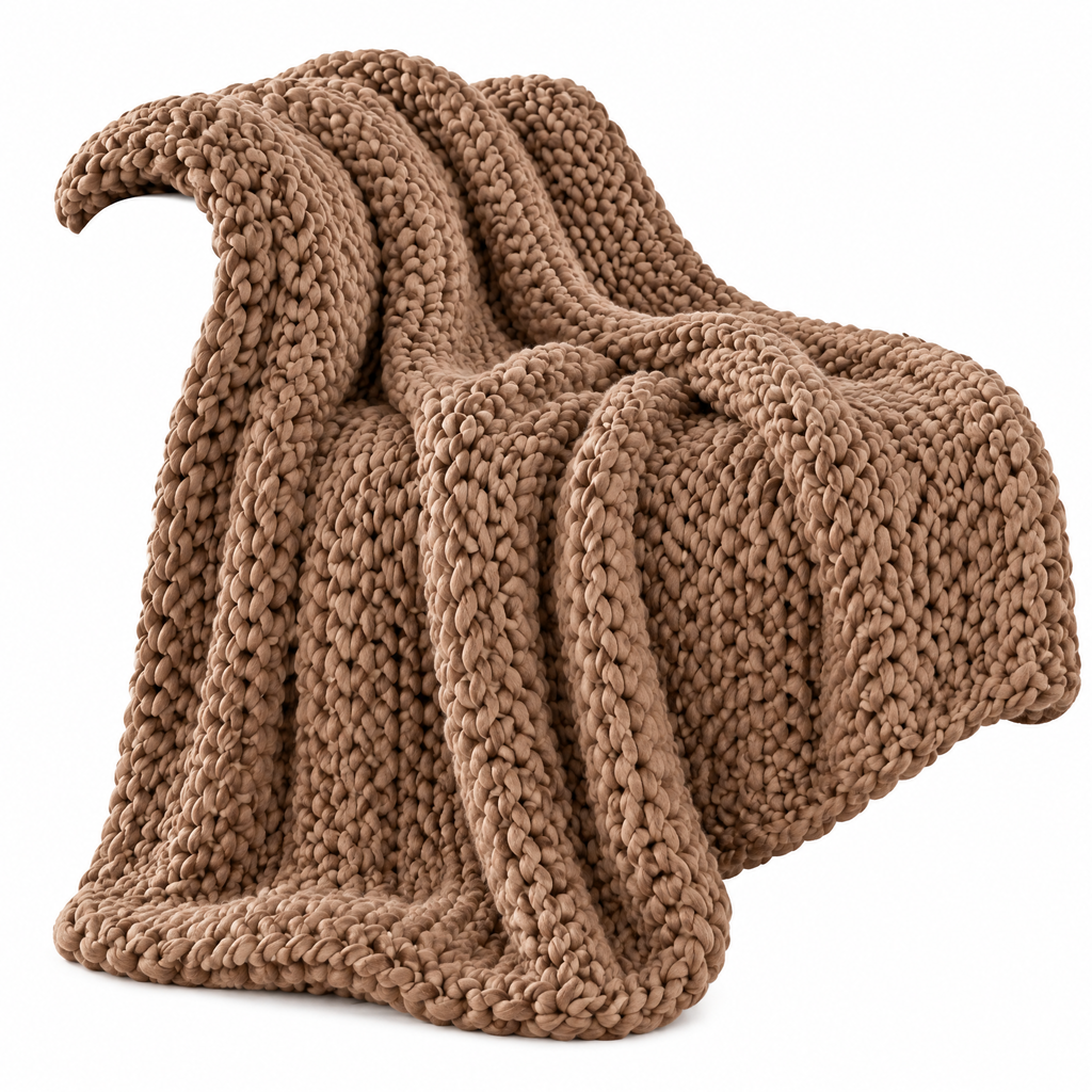 Ivory Chunky Knit Throw