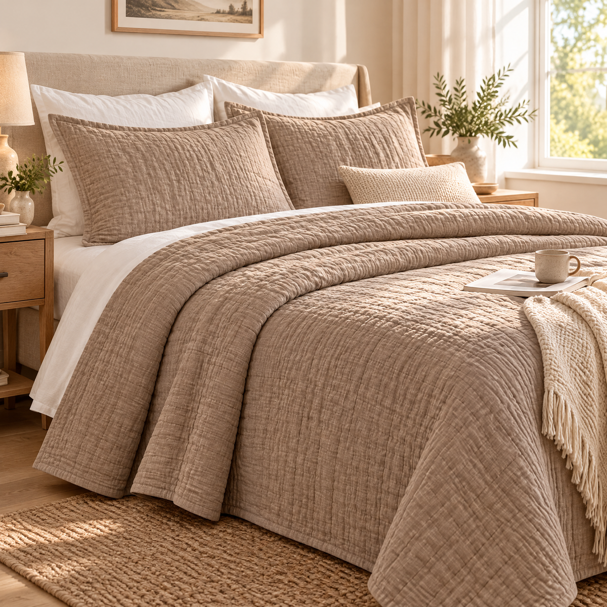 Taupe Textured Quilt